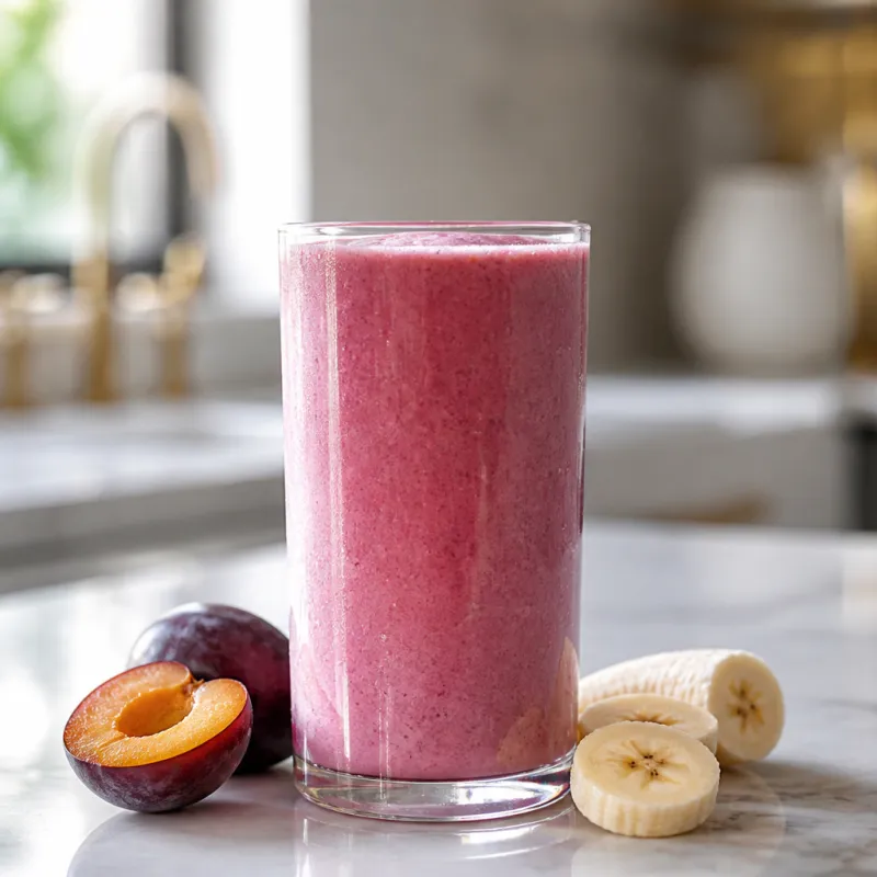 Smoothie ligero de ciruela y plátano