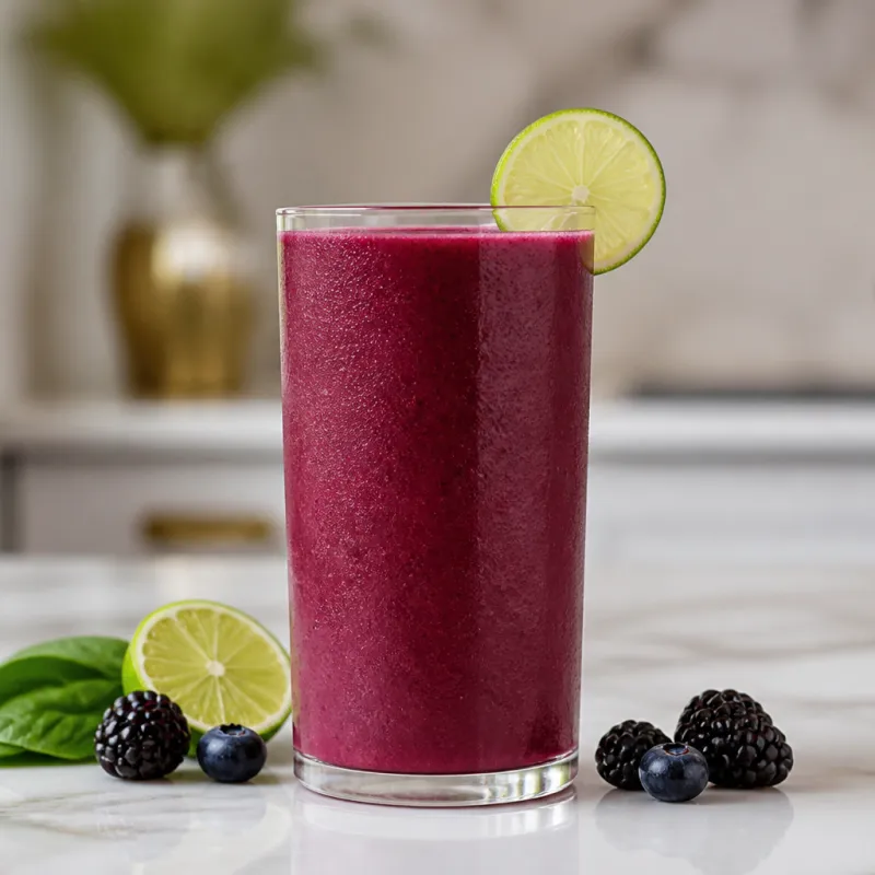 Smoothie de lima y frutos rojos