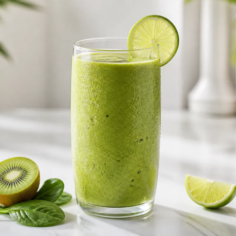 Lime Kiwi Smoothie with Fruit Tea