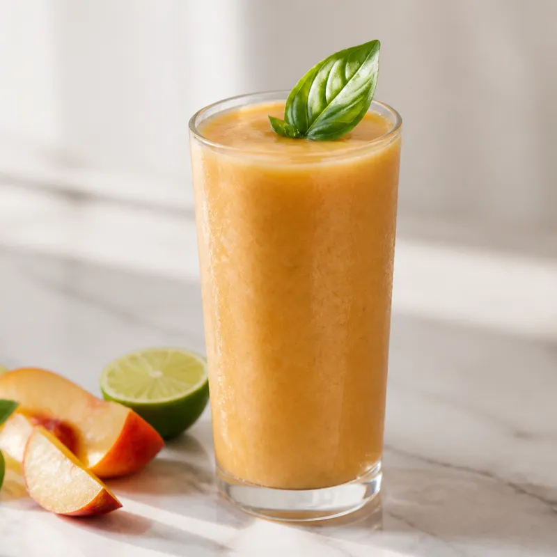 Lime Nectarine Smoothie with Basil