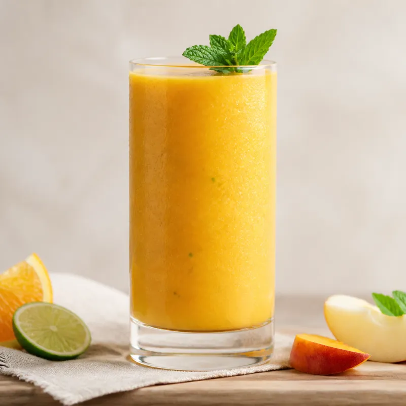 Smoothie de lima y naranja con menta
