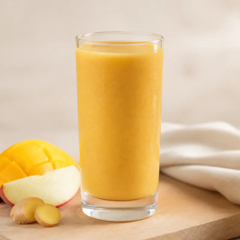 Mango Apple Smoothie with Ginger and Red Apple