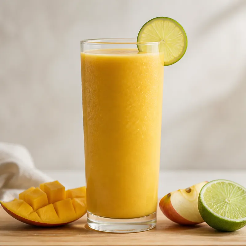 Smoothie de mango y manzana con lima