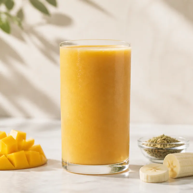 Mango Banana Smoothie with Fennel Tea