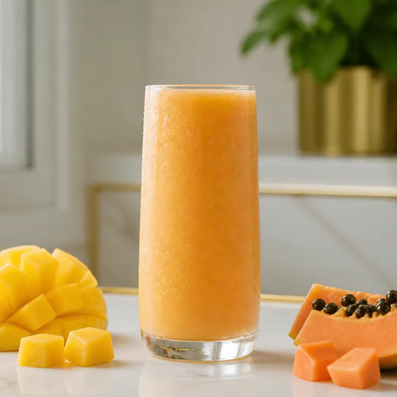 Mango Papaya Smoothie with Fruit Tea