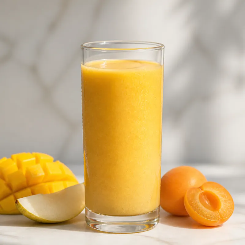 Smoothie de mango y pera con albaricoque