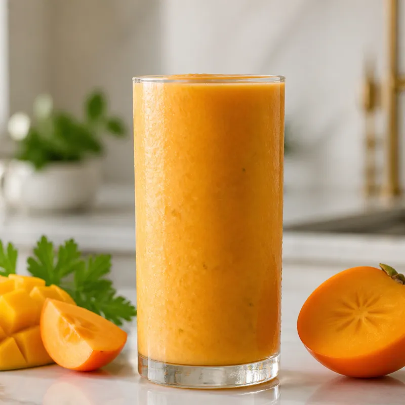 Mango Persimmon Smoothie with Coconut Milk