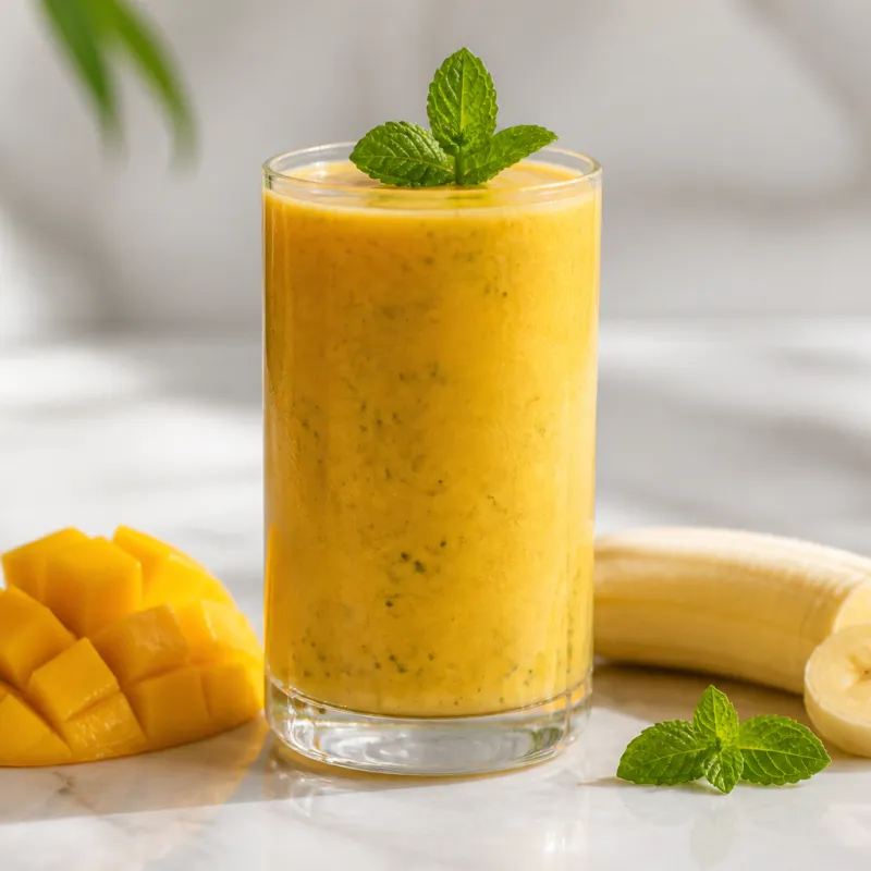 Smoothie de mango con menta