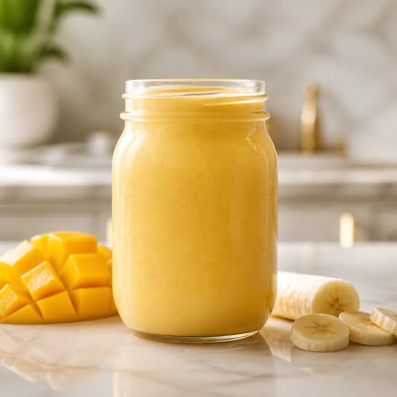Smoothie de mango con bebida de avena