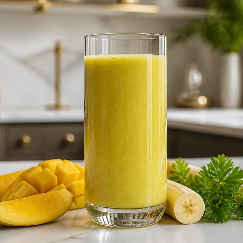 Smoothie de mango con perejil