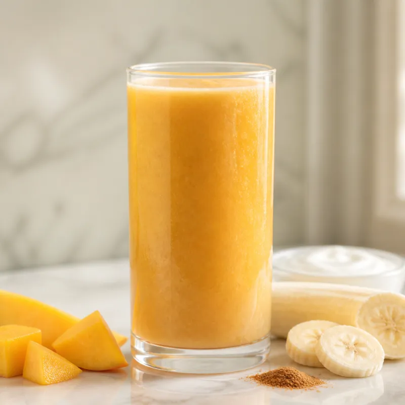 Smoothie de mango con yogur y canela