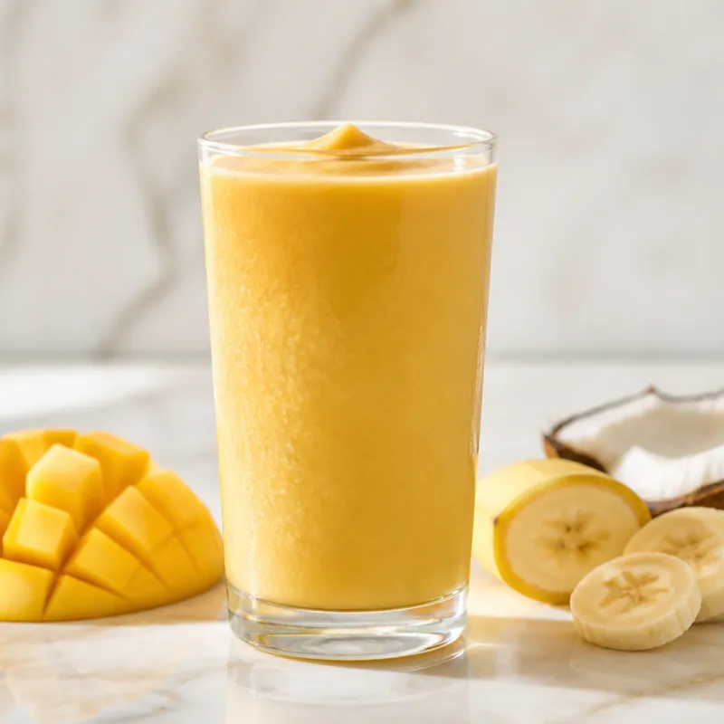 Smoothie de mango y yogur con coco