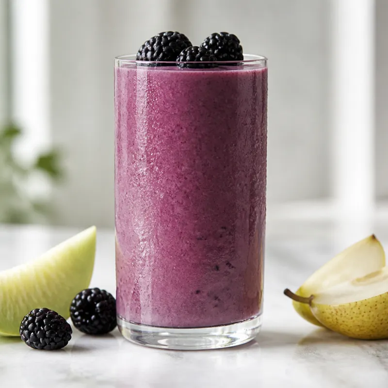 Smoothie de melón, moras y pera