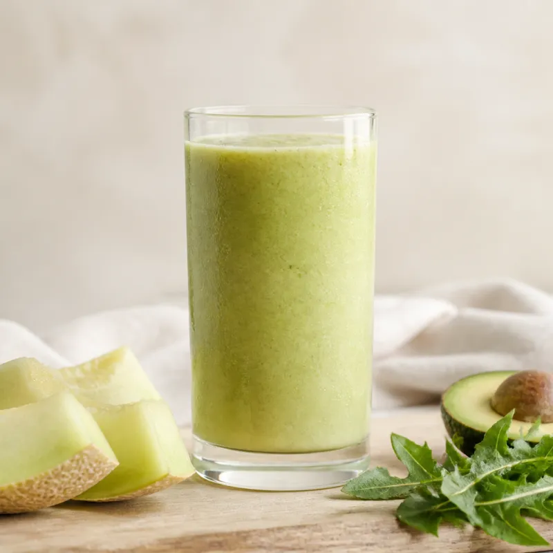 Smoothie de melón con diente de león