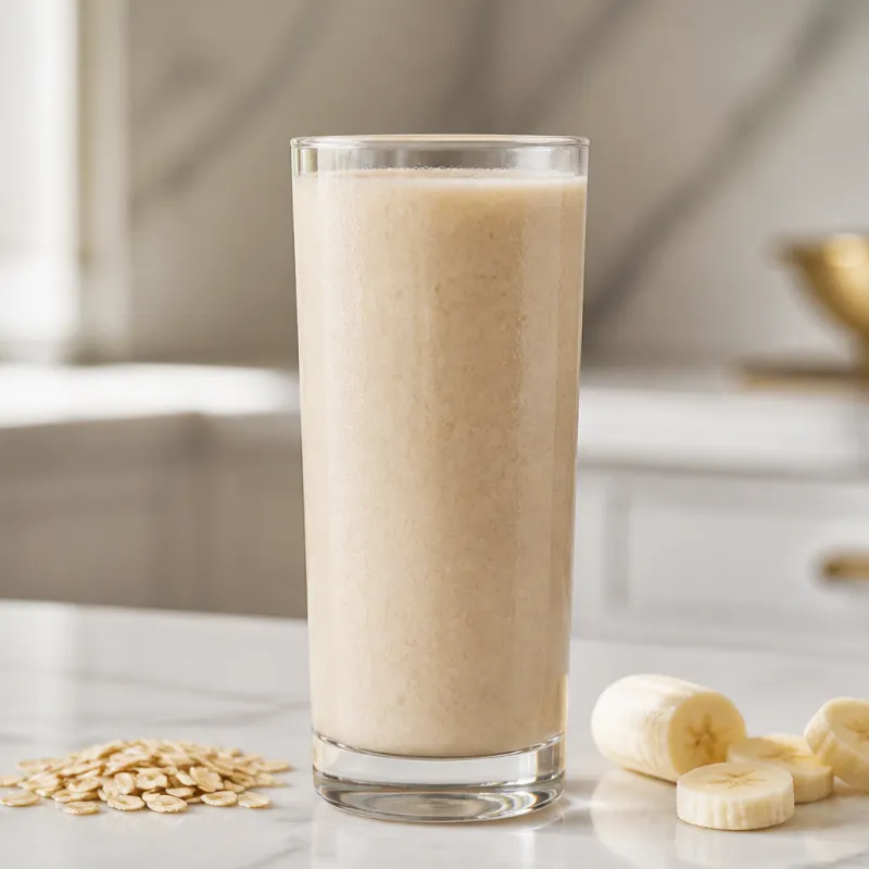 Smoothie de muesli y almendra con plátano