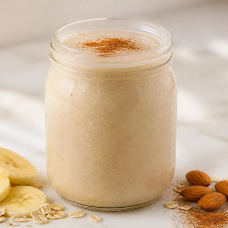 Smoothie de muesli y almendra con canela