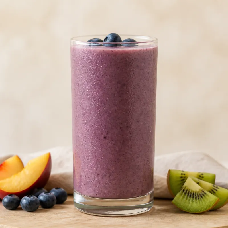 Smoothie de nectarina y arándanos con kiwi