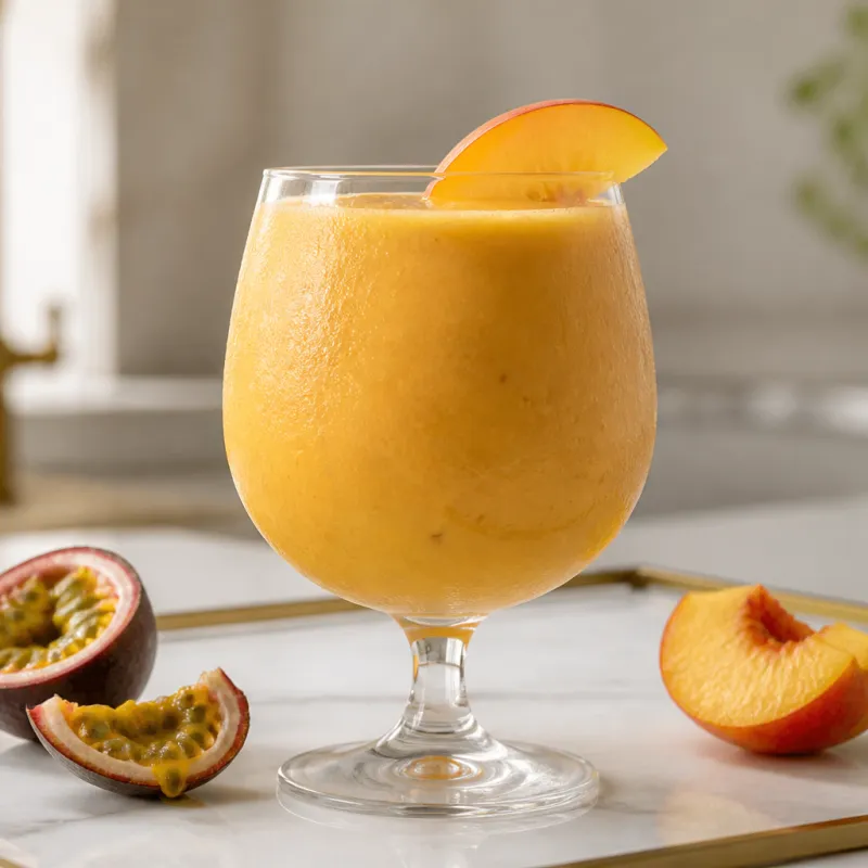 Smoothie de nectarina y soja con maracuyá