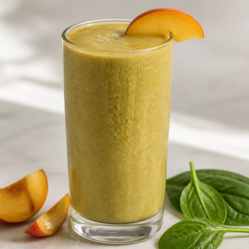 Smoothie de nectarina y espinacas con infusión de frutas
