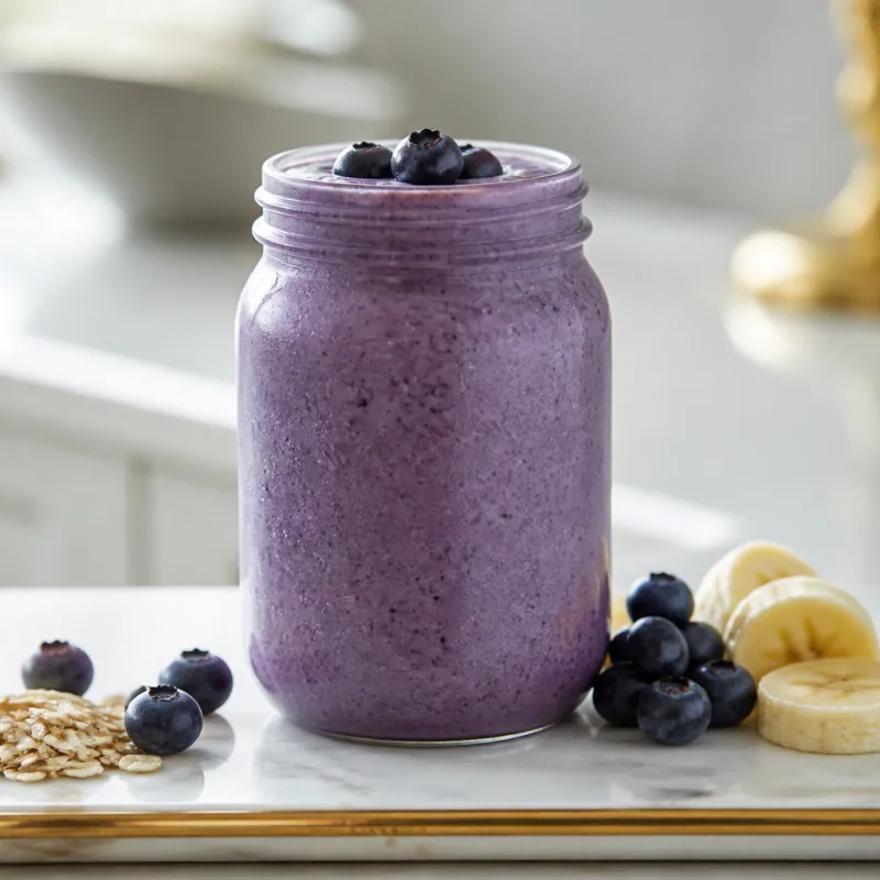Oat Blueberry Smoothie with Banana