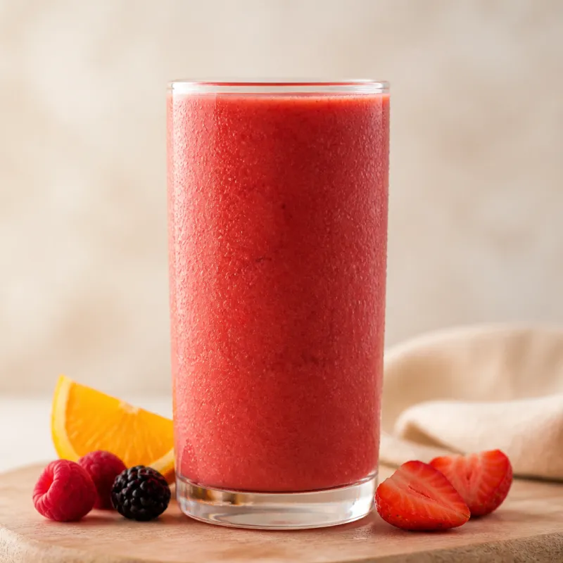 Smoothie de naranja y frutos rojos