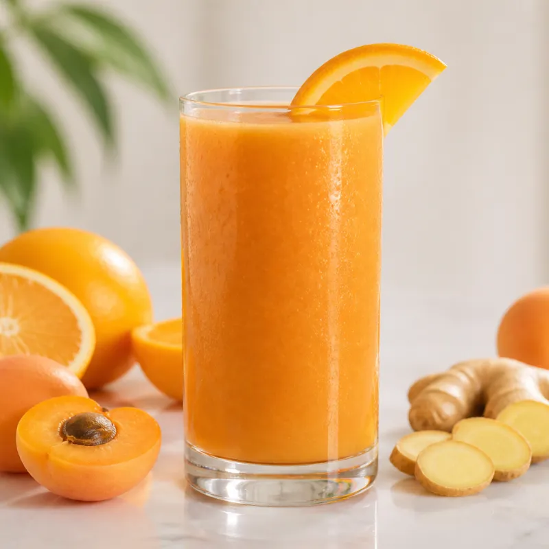 Smoothie de naranja y albaricoque con jengibre