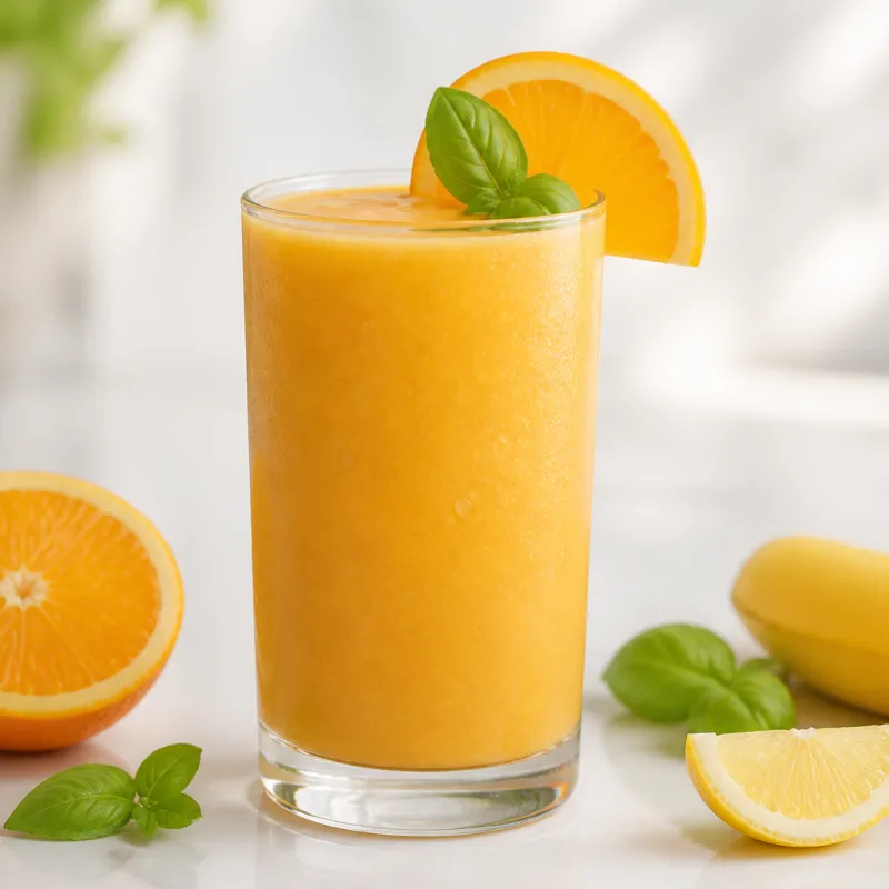 Orange Basil Smoothie with Coconut Water