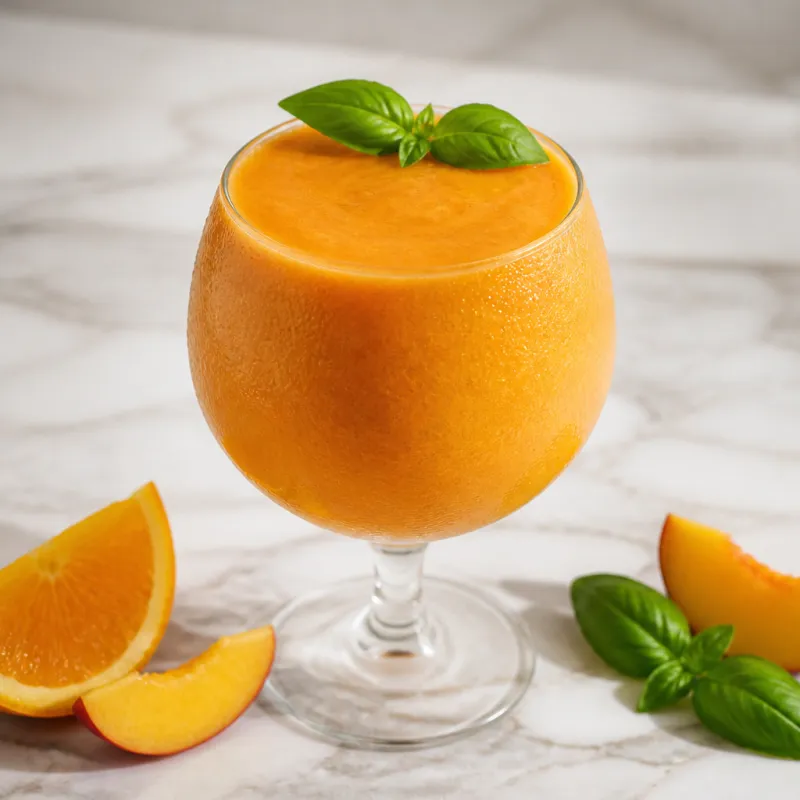 Smoothie de naranja con albahaca