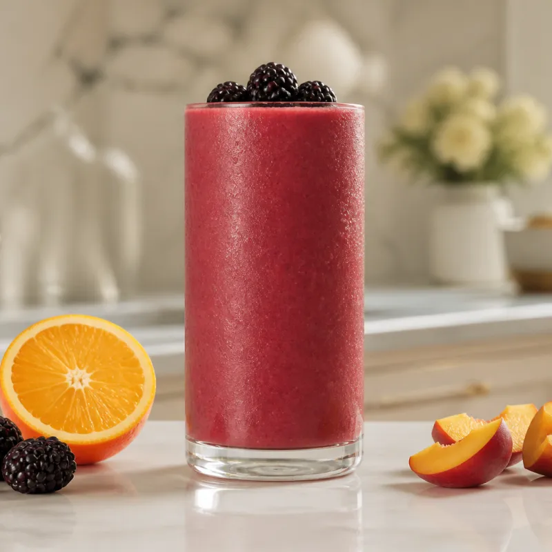 Smoothie de naranja con moras