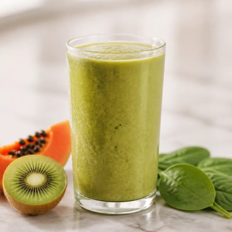 Papaya Kiwi Smoothie with Spinach
