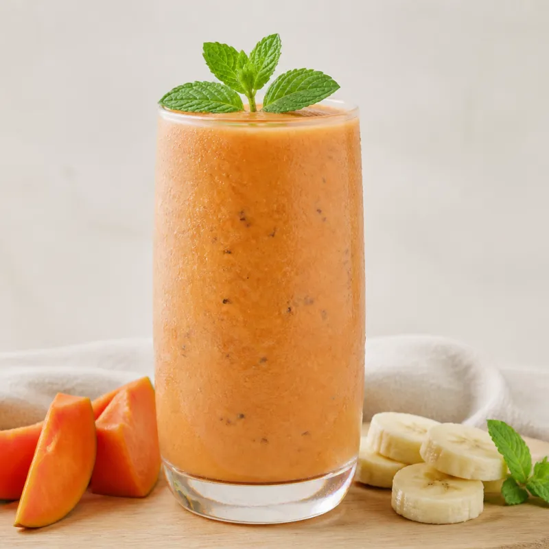 Papaya Mint Smoothie with Chia Seeds