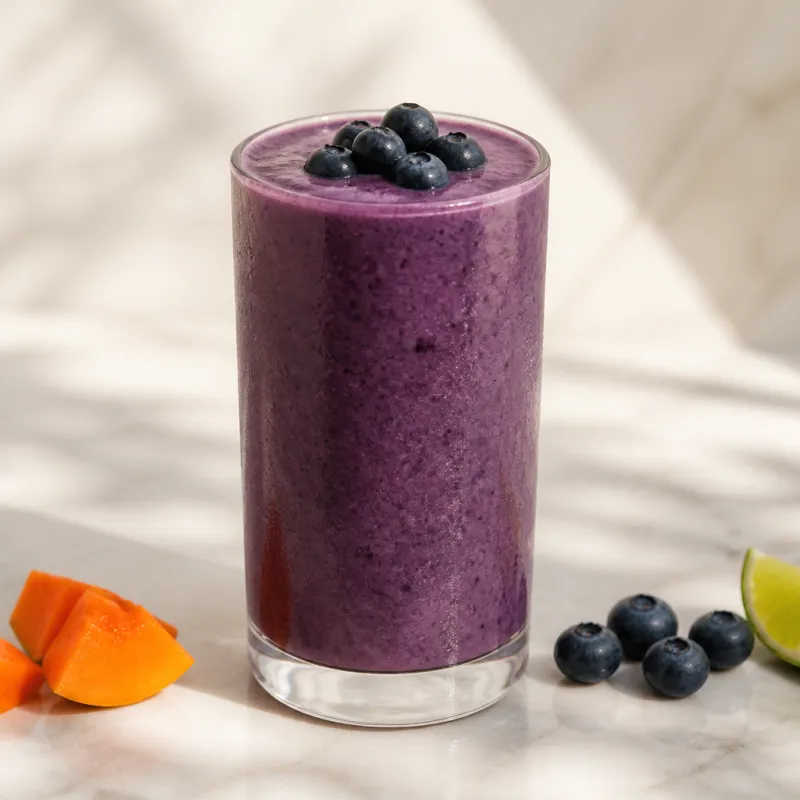 Papaya Smoothie with Blueberries
