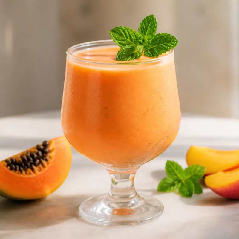 Smoothie de papaya con menta fresca