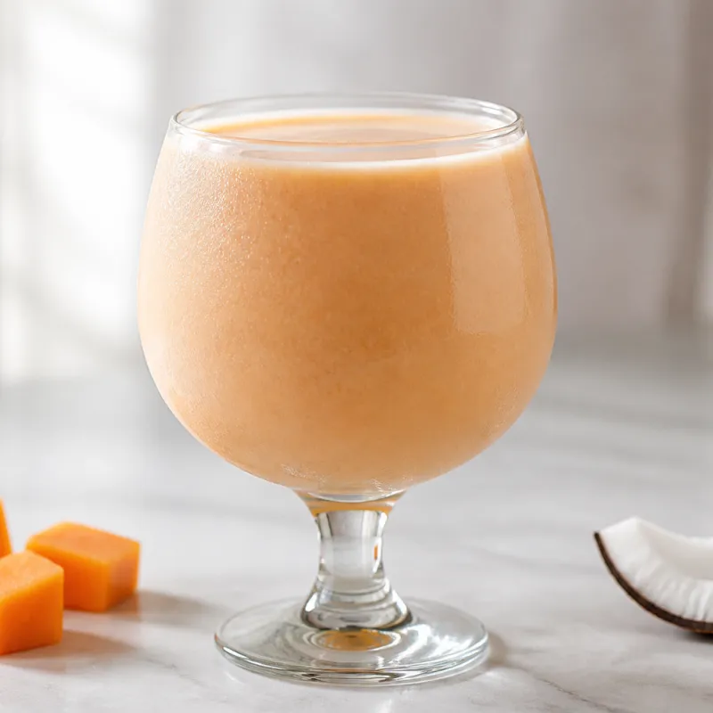 Smoothie de papaya y yogur con leche de coco
