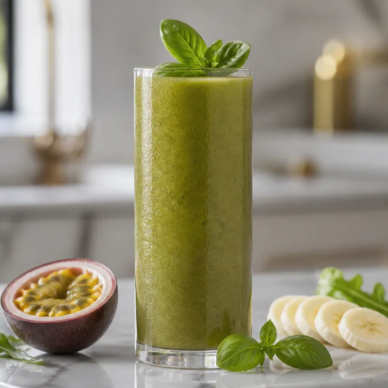 Passion Fruit Basil Smoothie with Rocket