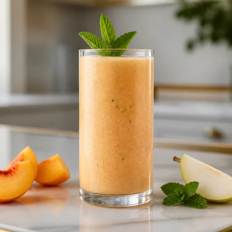 Peach Mint Smoothie with Coconut Water