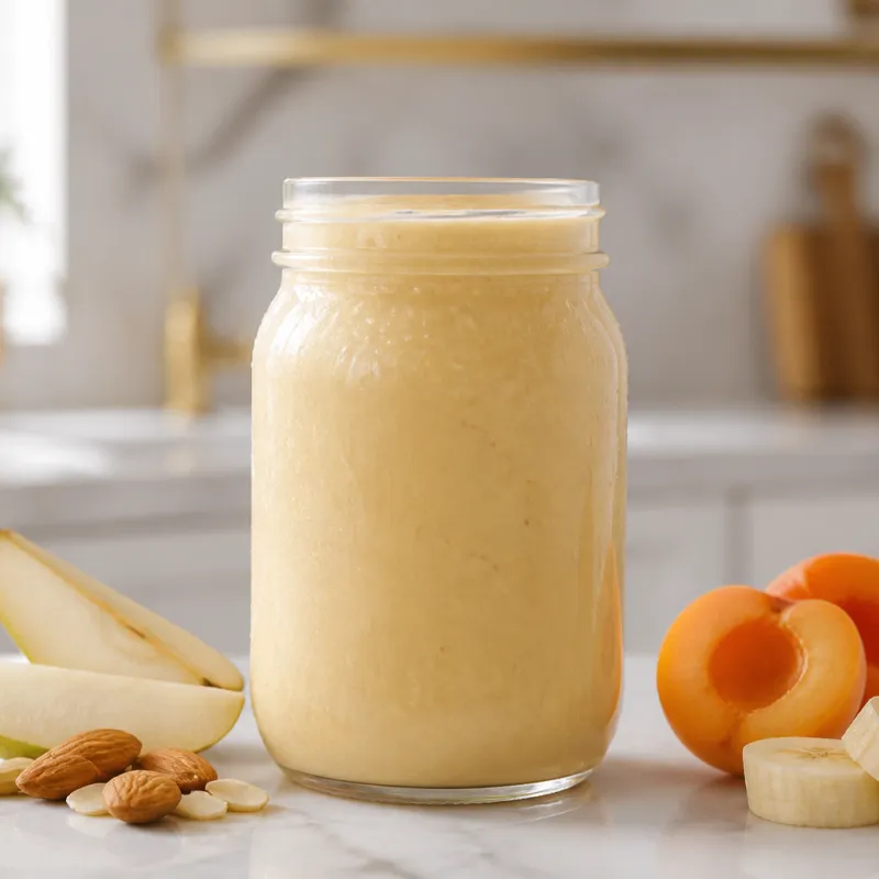 Smoothie de pera y almendra con albaricoques