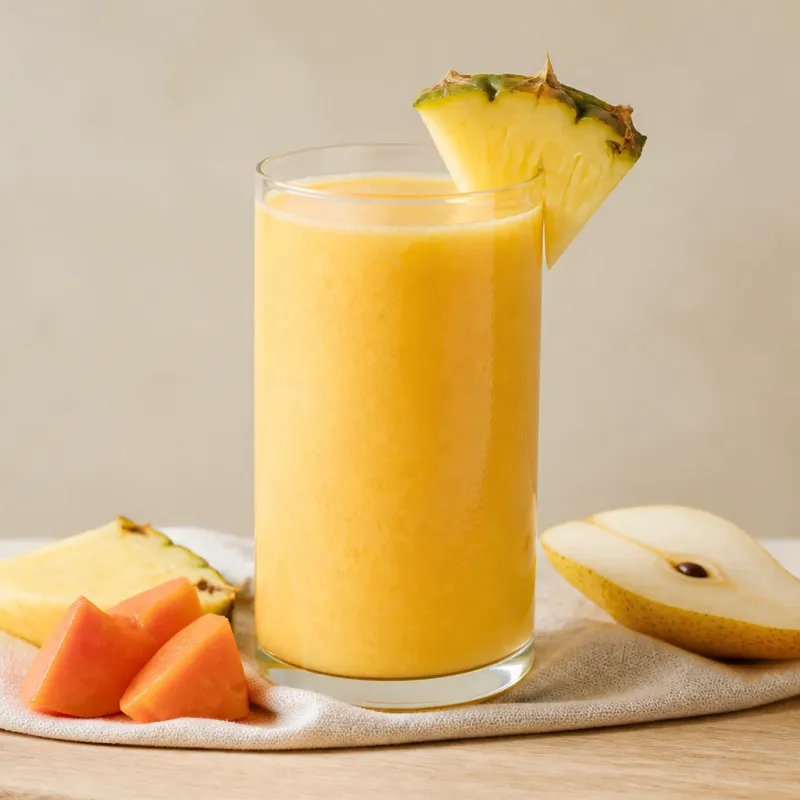 Nashi Pear and Pineapple Smoothie with Papaya