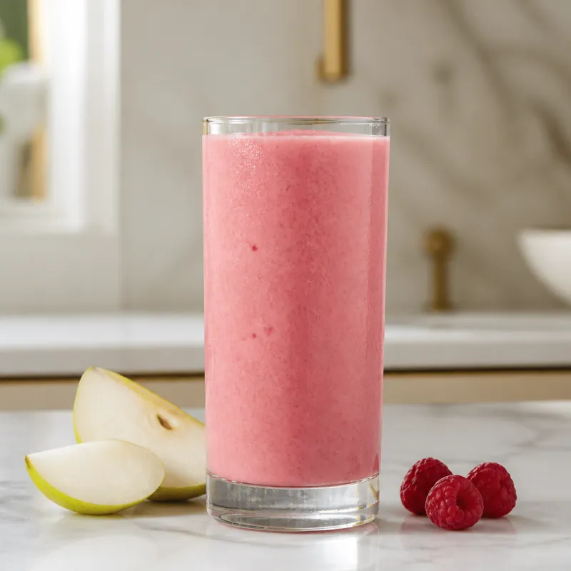 Smoothie de pera y frambuesa