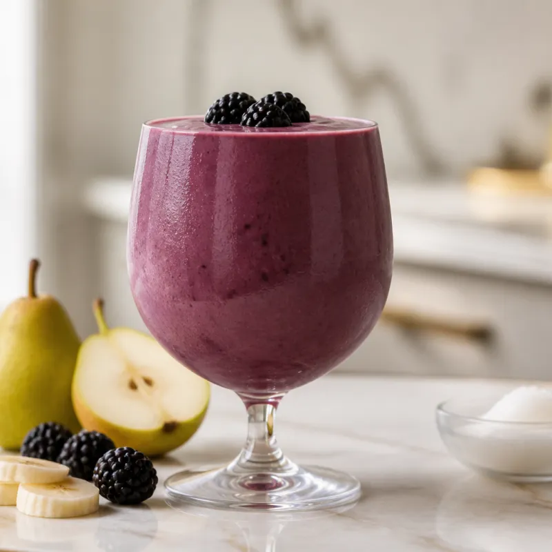 Pear Blackberry Smoothie with Coconut