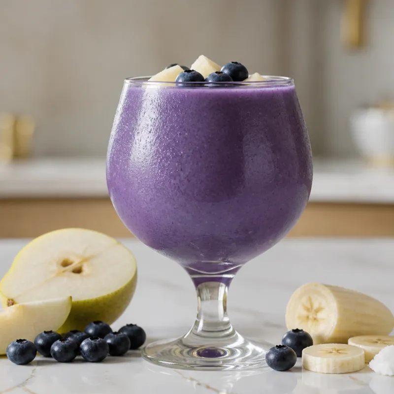 Pear Blueberry Smoothie with Coconut