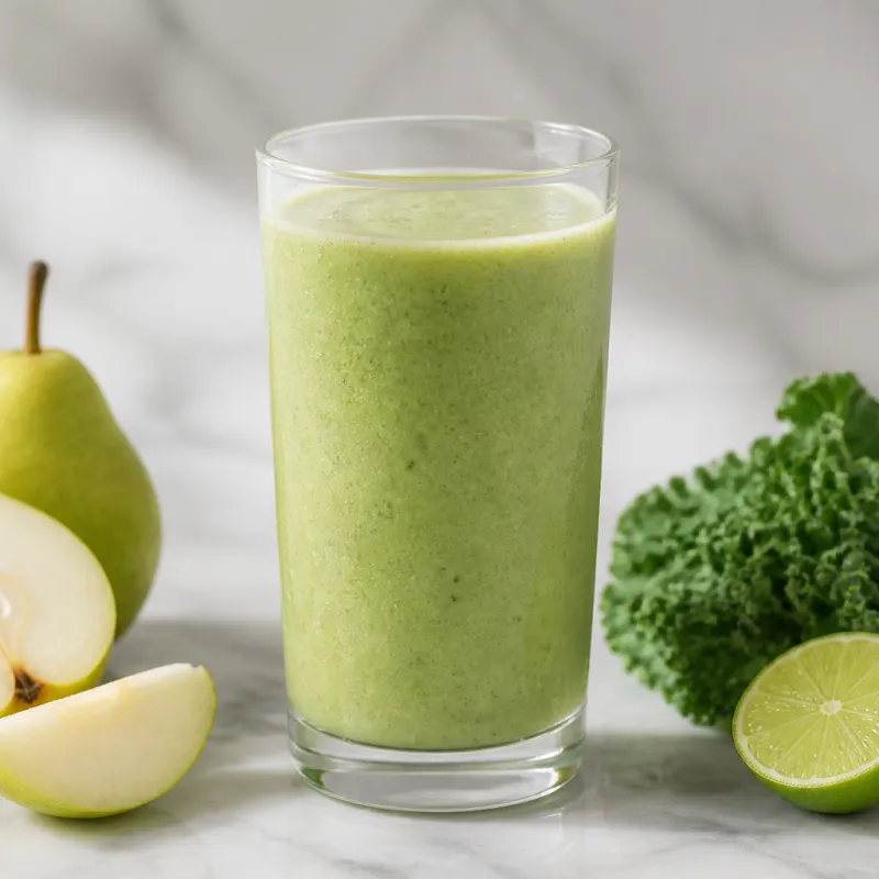 Pear Lime Smoothie with Kale and Coconut Water