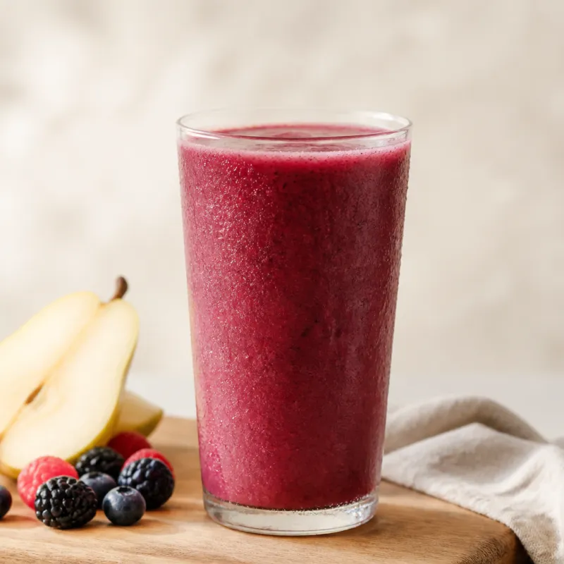 Smoothie de pera con frutos rojos