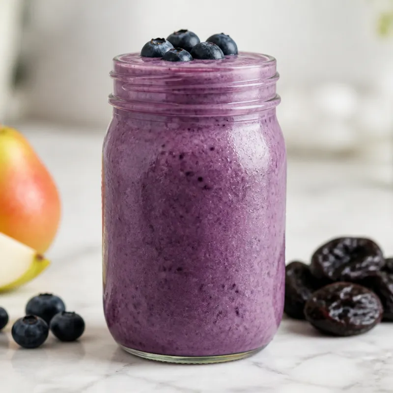 Pear Smoothie with Blueberries and Prunes