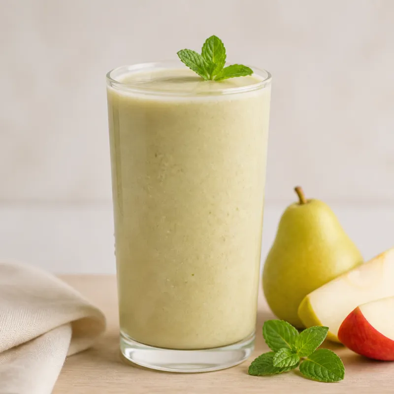 Smoothie de pera con infusión de menta