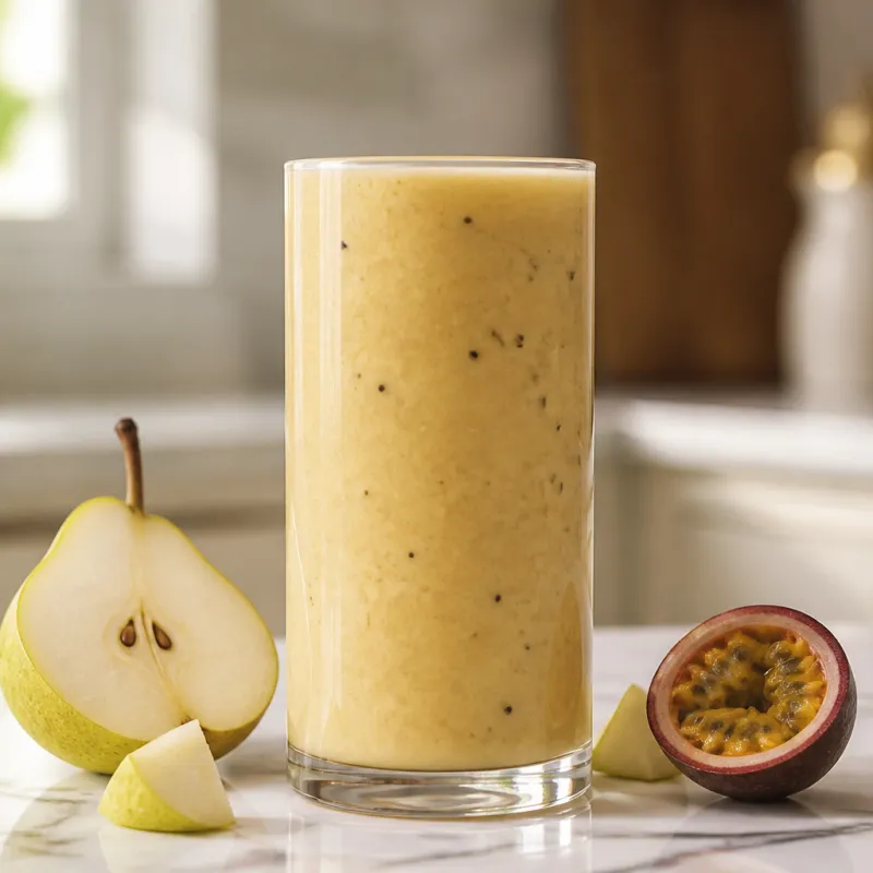 Pear Smoothie with Passion Fruit