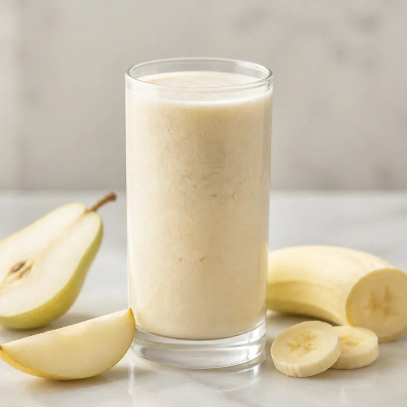 Smoothie de pera con bebida de arroz