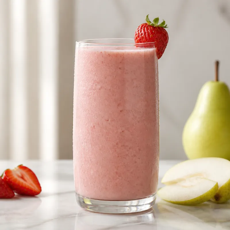Pear Strawberry Smoothie with Yoghurt