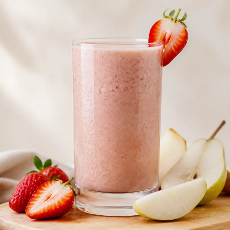Pear Strawberry Smoothie with Yoghurt