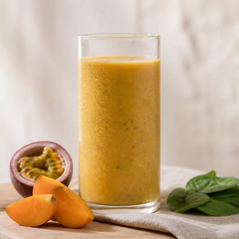 Persimmon Passion Fruit Smoothie with Coconut Water